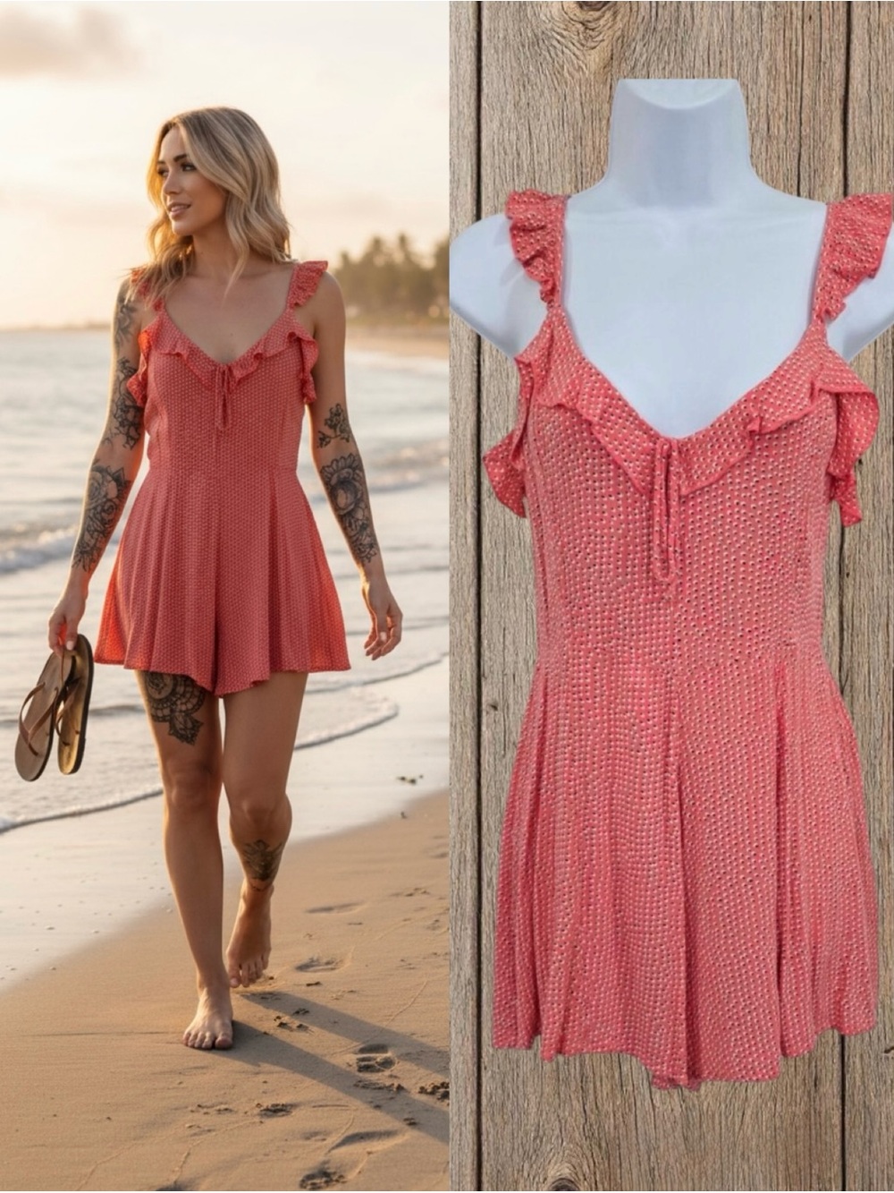 Billabong Coral Knit Sundress with Subtle Print